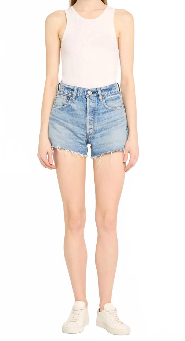 NEW MOUSSY troppard jean shorts in light blue